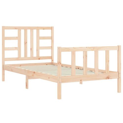 Sengeramme med sengegavl 90x200 cm massivt træ