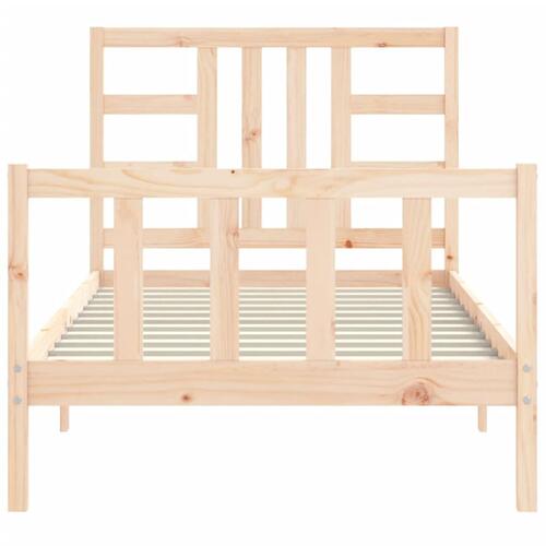 Sengeramme med sengegavl 90x200 cm massivt træ
