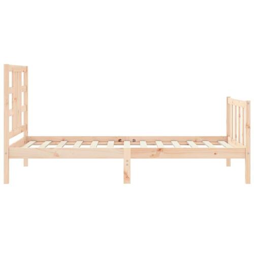 Sengeramme med sengegavl 90x200 cm massivt træ