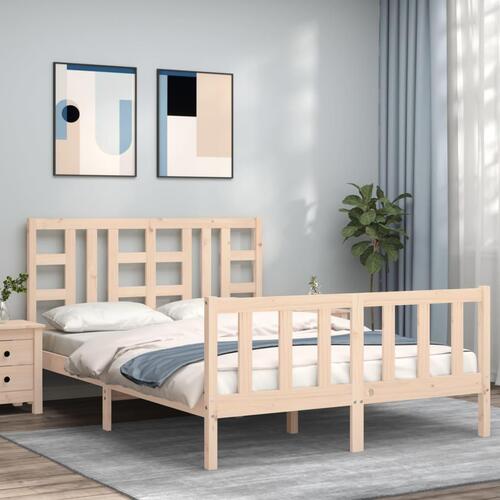 Sengeramme uden madras 140x190 cm massivt fyrretræ