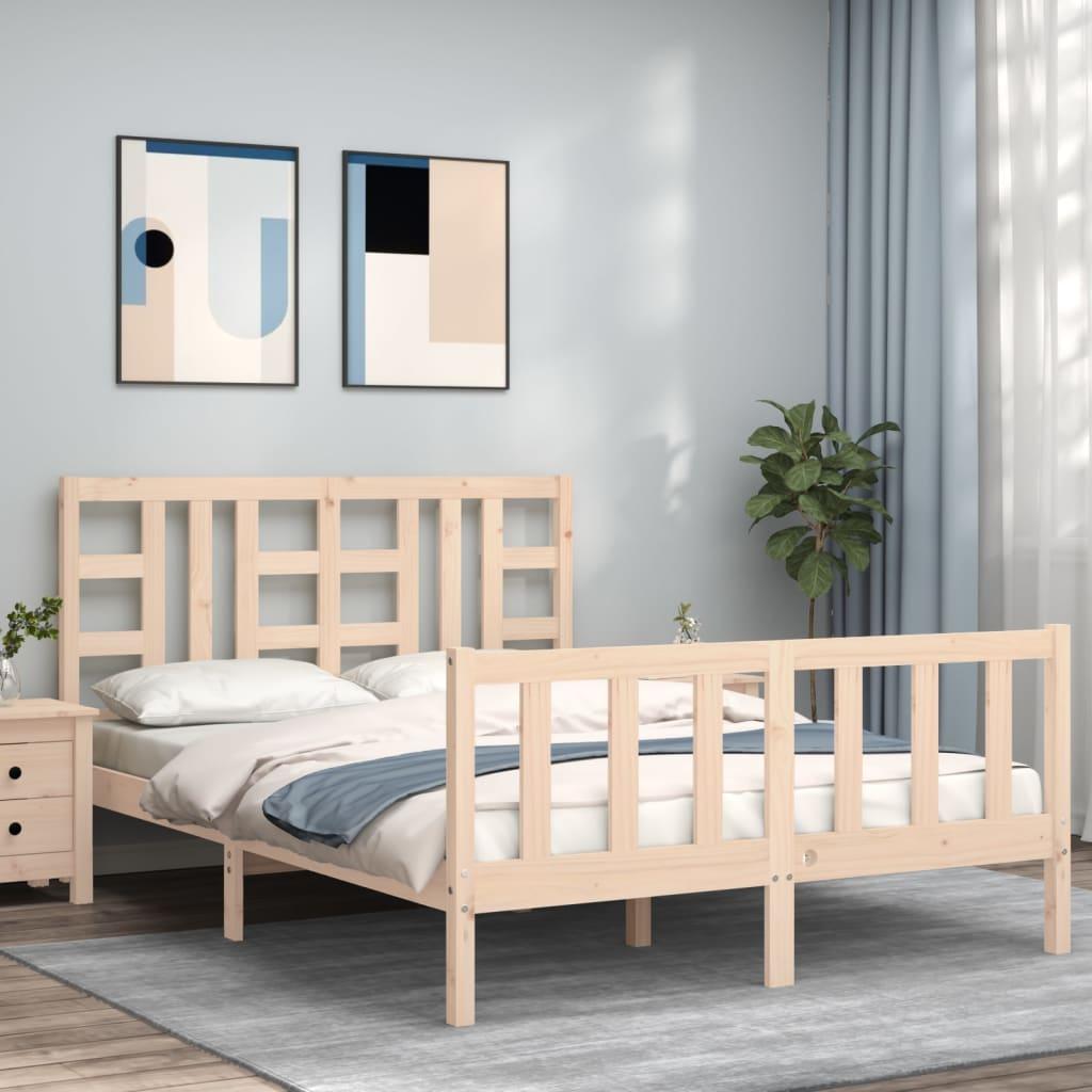 Sengeramme uden madras 140x190 cm massivt fyrretræ