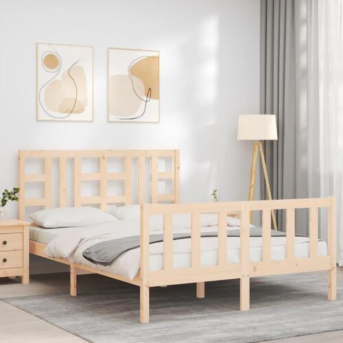 Sengeramme uden madras 140x190 cm massivt fyrretræ