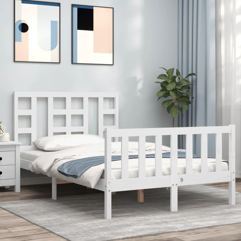 Sengeramme uden madras 120x200 cm massivt fyrretræ hvid