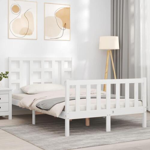 Sengeramme uden madras 120x200 cm massivt fyrretræ hvid