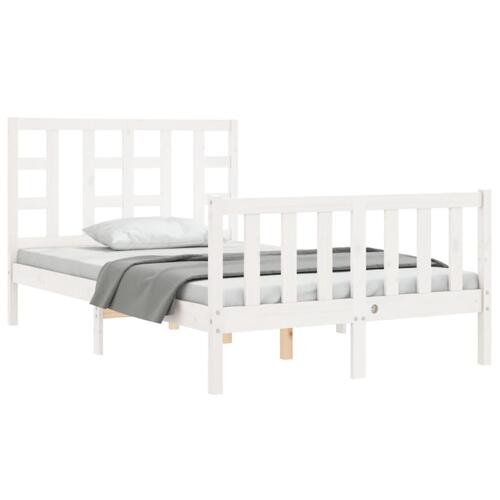 Sengeramme uden madras 120x200 cm massivt fyrretræ hvid