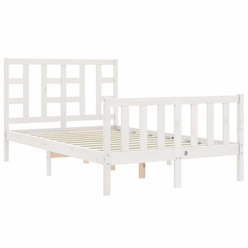 Sengeramme uden madras 120x200 cm massivt fyrretræ hvid