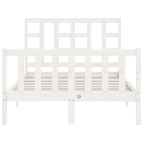 Sengeramme uden madras 120x200 cm massivt fyrretræ hvid