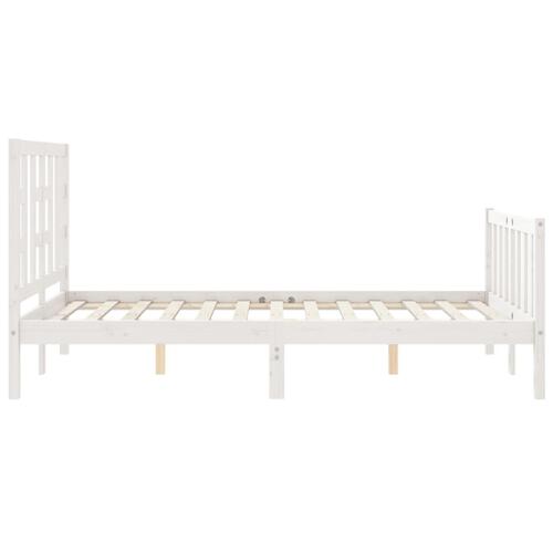 Sengeramme uden madras 120x200 cm massivt fyrretræ hvid