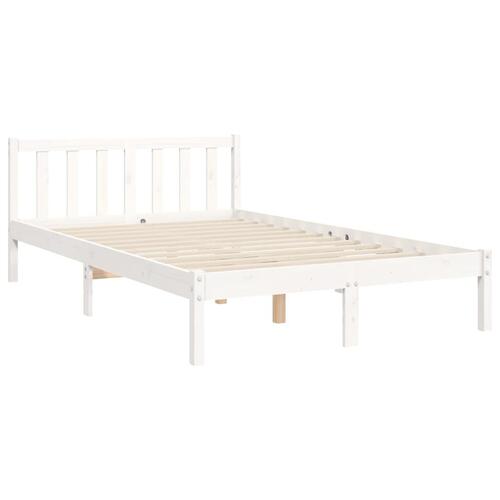 Sengeramme uden madras 120x200 cm massivt fyrretræ hvid