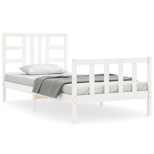 Sengeramme uden madras 100x200 cm massivt fyrretræ hvid