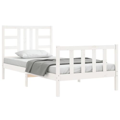 Sengeramme uden madras 100x200 cm massivt fyrretræ hvid