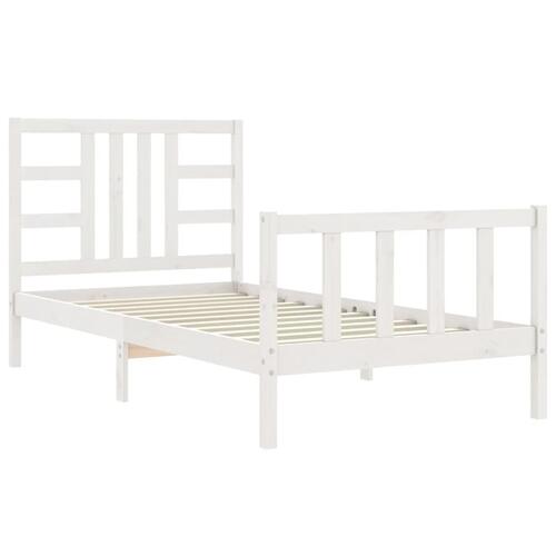 Sengeramme uden madras 100x200 cm massivt fyrretræ hvid