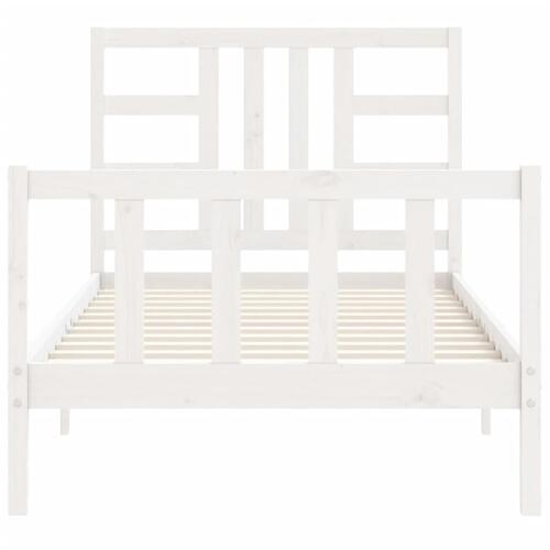 Sengeramme uden madras 100x200 cm massivt fyrretræ hvid