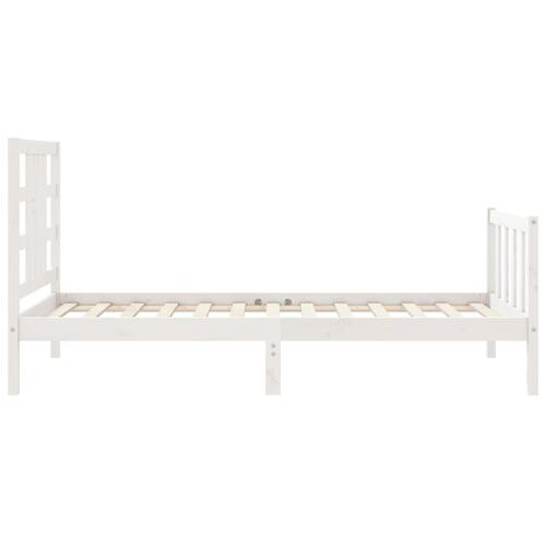 Sengeramme uden madras 100x200 cm massivt fyrretræ hvid