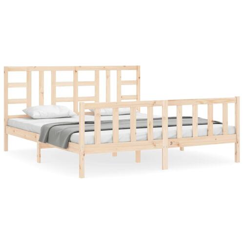 Sengeramme med sengegavl 180x200 cm massivt træ