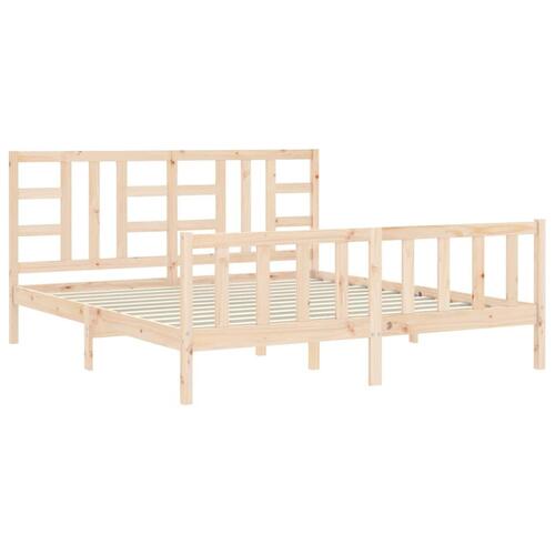 Sengeramme med sengegavl 180x200 cm massivt træ