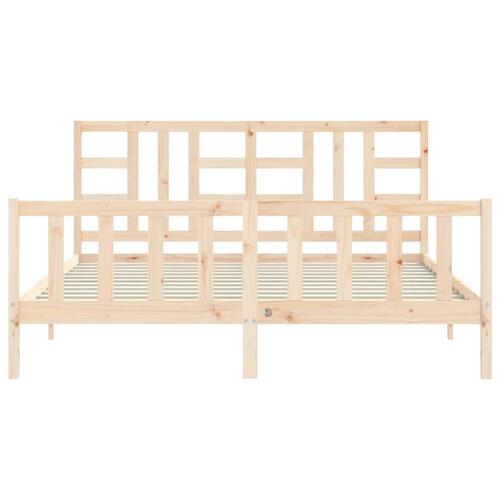 Sengeramme med sengegavl 180x200 cm massivt træ
