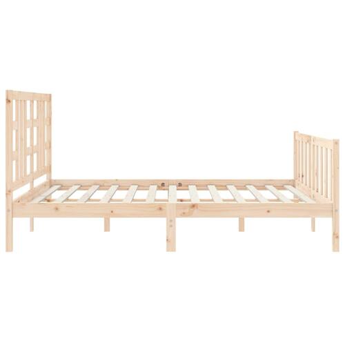 Sengeramme med sengegavl 180x200 cm massivt træ