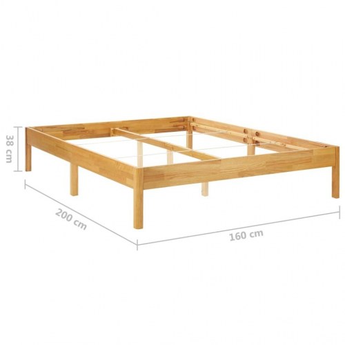 Sengestel 160x200 cm massivt egetræ