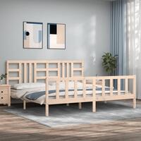 Sengeramme uden madras 200x200 cm massivt fyrretræ