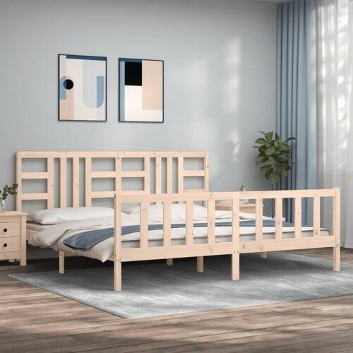 Sengeramme uden madras 200x200 cm massivt fyrretræ
