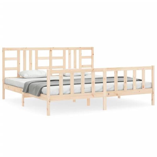 Sengeramme uden madras 200x200 cm massivt fyrretræ