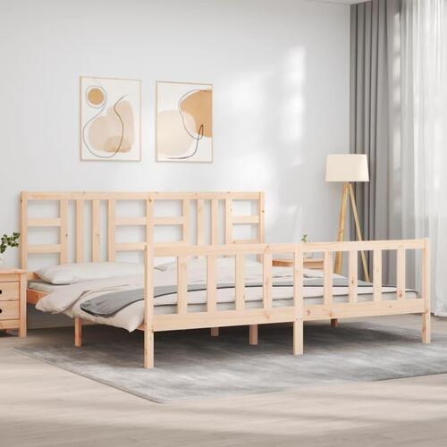 Sengeramme uden madras 200x200 cm massivt fyrretræ