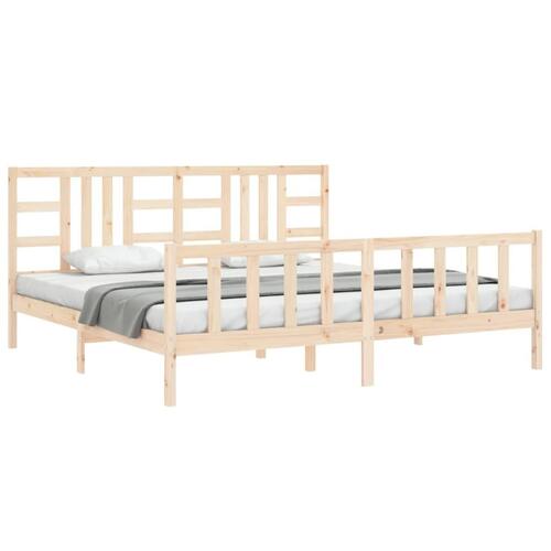 Sengeramme uden madras 200x200 cm massivt fyrretræ