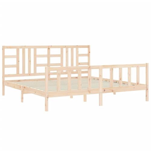Sengeramme uden madras 200x200 cm massivt fyrretræ