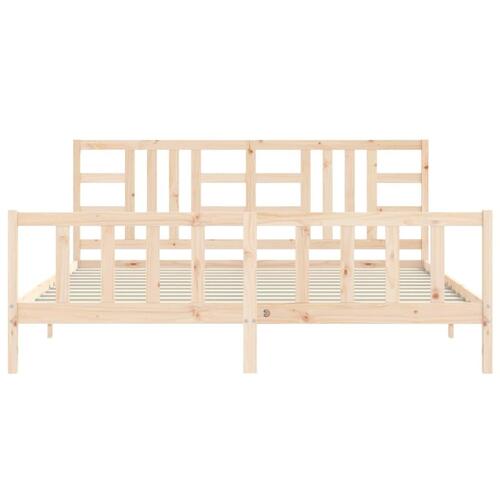 Sengeramme uden madras 200x200 cm massivt fyrretræ