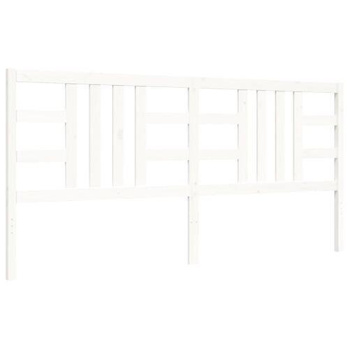 Sengeramme uden madras 200x200 cm massivt fyrretræ hvid
