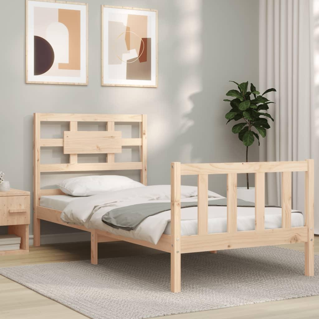 Sengeramme med sengegavl Small Single massivt træ