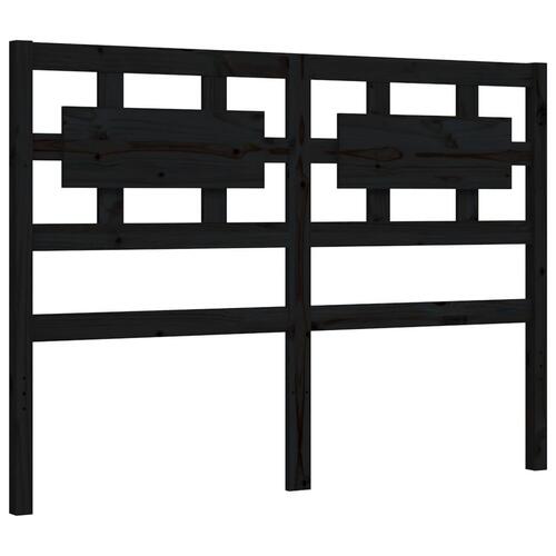 Sengeramme med sengegavl 140x190 cm massivt træ sort