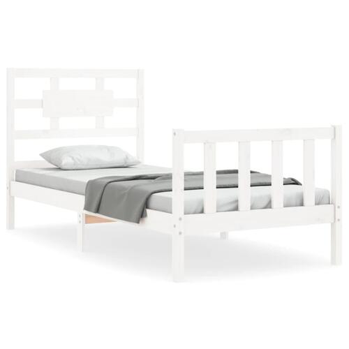 Sengeramme uden madras 100x200 cm massivt fyrretræ hvid