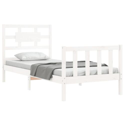 Sengeramme uden madras 100x200 cm massivt fyrretræ hvid