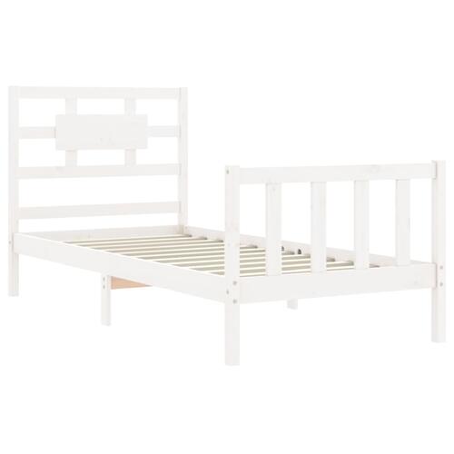 Sengeramme uden madras 100x200 cm massivt fyrretræ hvid