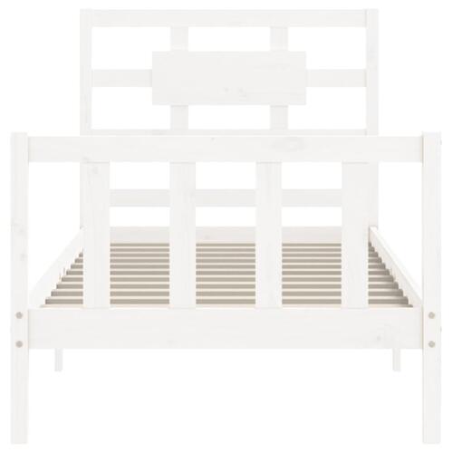 Sengeramme uden madras 100x200 cm massivt fyrretræ hvid