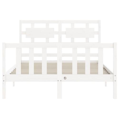 Sengeramme uden madras 120x200 cm massivt fyrretræ hvid