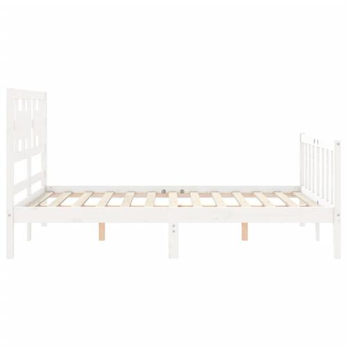Sengeramme uden madras 120x200 cm massivt fyrretræ hvid