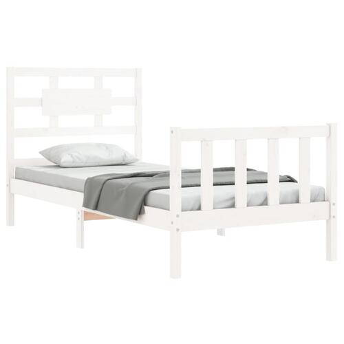 Sengeramme uden madras 90x200 cm massivt fyrretræ hvid