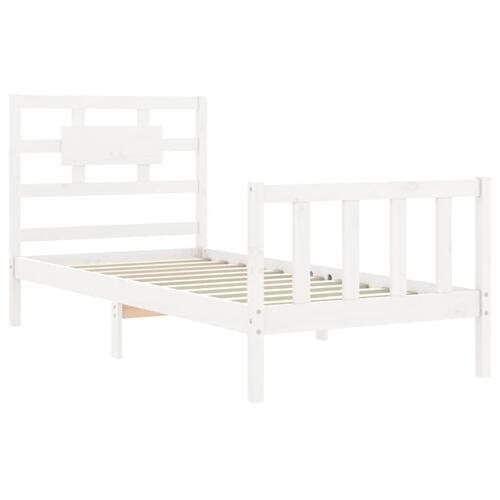 Sengeramme uden madras 90x200 cm massivt fyrretræ hvid