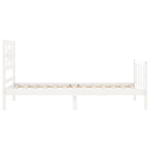 Sengeramme uden madras 90x200 cm massivt fyrretræ hvid
