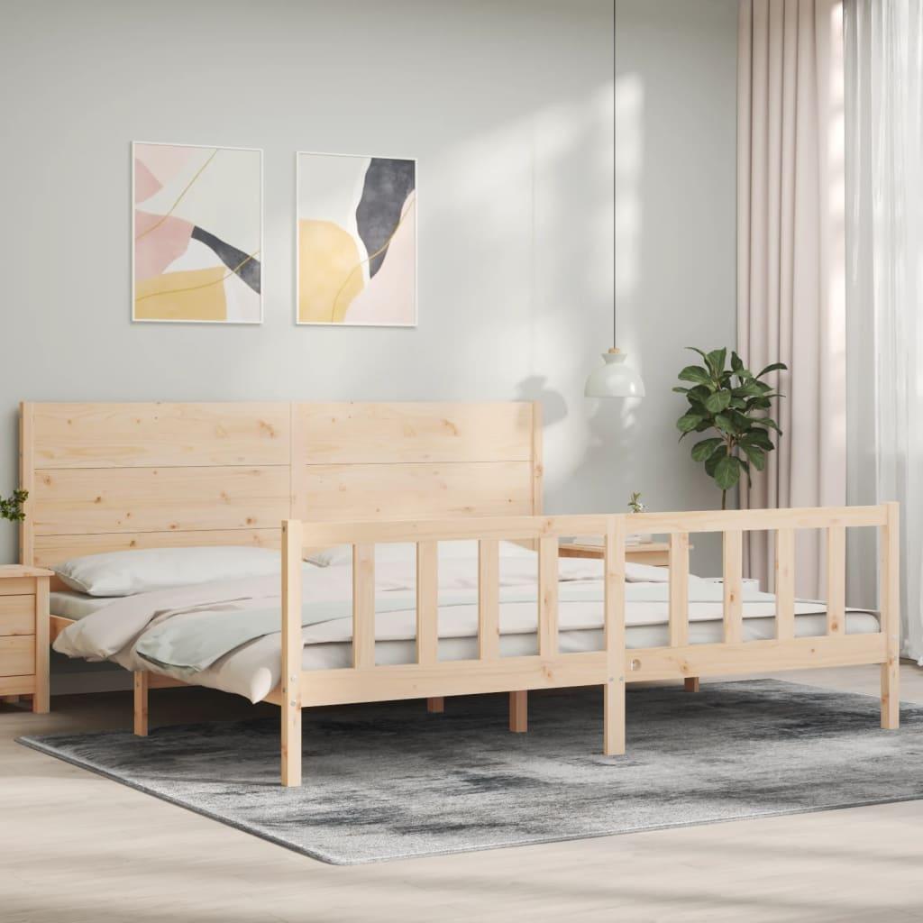Sengeramme uden madras 200x200 cm massivt fyrretræ