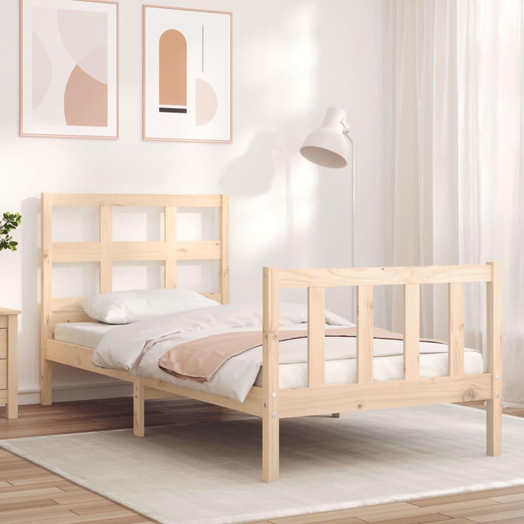 Sengeramme uden madras 90x200 cm massivt fyrretræ