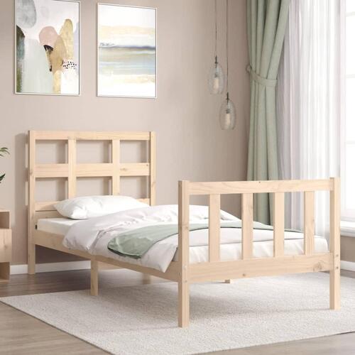 Sengeramme uden madras 90x200 cm massivt fyrretræ