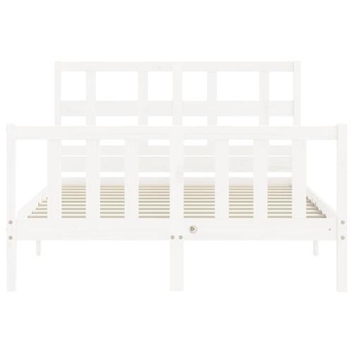 Sengeramme uden madras 140x190 cm massivt fyrretræ hvid