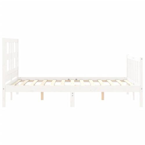 Sengeramme uden madras 140x190 cm massivt fyrretræ hvid