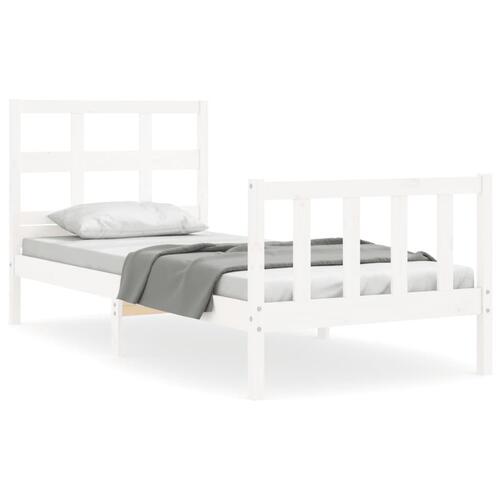 Sengeramme uden madras 90x200 cm massivt fyrretræ hvid
