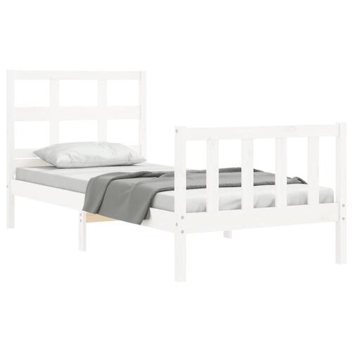 Sengeramme uden madras 90x200 cm massivt fyrretræ hvid