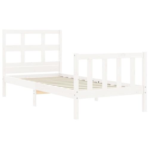 Sengeramme uden madras 90x200 cm massivt fyrretræ hvid